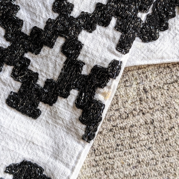 Set of 6 Placements with Aztec Design Navy Silver White - Picture 5 of 5